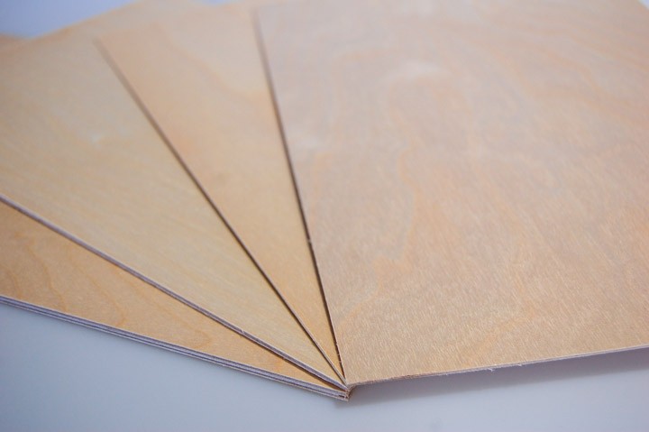 Flugzeugsperrholz Birke, 0,6mm Materialstärke, 3-schicht, 1000x500mm